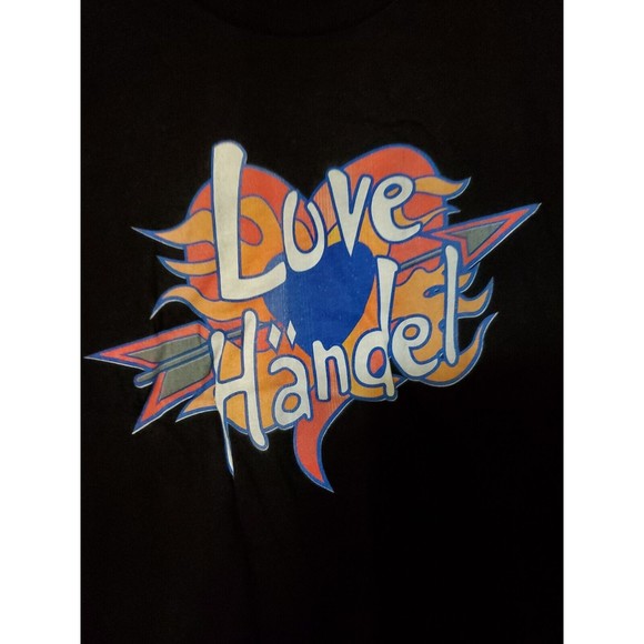 Disney LOVE HANDEL T-shirt Black With Front And Back Graphic Size Small - Picture 2 of 5